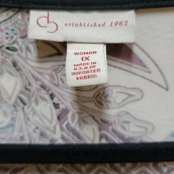 Db Established 1962 Cold Shoulder Style Shimmery Floral Blouse Size 1x - Picture 4 of 4